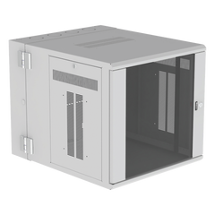 Gabinete PanZone de Montaje en Pared, de 19in, Puerta con Ventana de Seguridad, 12 UR, 762mm de Profundidad, Color Blanco