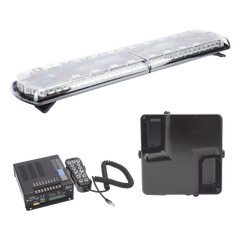 Kit de Sirena Vehicular H2 Covert, Bocina ultradelgada y Torreta 48" Serie 12 con 130 LED, dual color rojo/azul/claro/ambar, ideal para equipar unidades de policia
