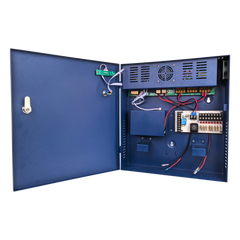 Fuente de poder profesional PoE (Power over Ethernet) de 8 puertos con capacidad total de 360W, diseñada específicamente para sistemas de videovigilancia CCTV y control de acceso.