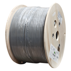 Bobina de Cable Blindado F/UTP de 4 Pares, Z-MAX, Cat6A, Soporte de Aplicaciones 10GBase-T, CM, Color Gris, 305 Metros (1000 Pies)