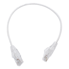 Cable de Parcheo Slim UTP Cat6 - 30 cm (11.81 Pulgadas) Blanco, Diámetro Reducido (28 AWG)