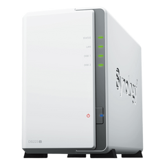 NAS DiskStation DS223j | 2 Bahías | CPU Realtek RTD1619B 1.7 GHz | 1 GB DDR4 | Puerto 1GbE RJ-45 | USB 3.2 Gen 1 | Compatible con HDD y SSD | Synology DSM | RAID 0, 1, JBOD | SMB, AFP, NFS, FTP | Vigilancia IP