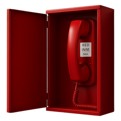 Dispositivo Telefónico de Emergencia | Grado de Seguridad 3 | Metal Rojo RAL3001 | 32 Teléfonos por Línea | Conexión IFAMFFT
