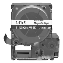 Casete de Etiquetas Magnéticas de Cinta Continua, Color Blanco Sobre Negro, Uso Interior, 36 mm (1.42 pulgadas) de Ancho x 1.5 Metros (4.92 pies) de Largo