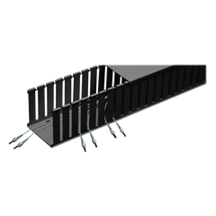 Canaleta Ranurada de PVC sin Tapa, Fiber-Duct™, 4 in de Ancho, 4 in de Alto y 1828.8 mm de Largo, Color Negro