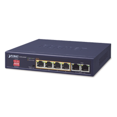 Switch No Administrable 4 Puertos 10/100/1000T 802.3at PoE + 2 Puertos 10/100/1000T de Uplink para Escritorio