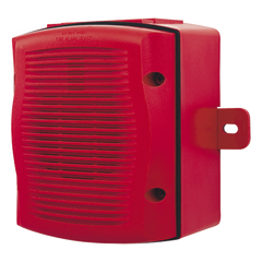 Bocina para exterior con caja intemperie, montaje en pared, voltaje dual 25/70.7 Vrms, color rojo