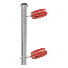 Aislador de Esquina Rojo para Cercos Eléctricos / 18 kV / Resinas Vírgenes / Resistencia 7.5-10.2 kg / Anti UV / 66 mm x 31.6 mm