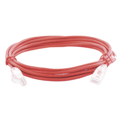 Cable de Parcheo Slim UTP Cat6A - 3 Metros (9.84 Pies) Rojo, Diámetro Reducido (28 AWG)