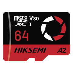 Memoria microSD / 64 GB / 180 MB/s Lectura / 150 MB/s Escritura / V30 U3 A2 / Para Drones y Cámaras de Acción / HIKSEMI CAPTURE E3