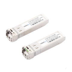 Transceptores Ópticos Bidireccionales SFP+ (Mini-Gbic) / Monomodo 1270 & 1330 nm / 10 Gbps / 1000BASE-BX / Conector LC/UPC Simplex / DDM / Hasta 40 km / 2 Piezas