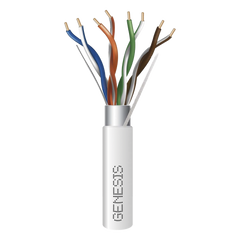 Carrete de 305 Metros (1000 Pies) de Cable Cat5e / Calibre 24 AWG BLINDADO / PLENUM / Color Blanco para aplicaciones de Voz y Datos