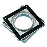 Base Giratoria (Swivel) de Aluminio para Pedestal HMI, Rotación de 350°, 4 x 4 Pulgadas / Carga Máxima 45.4 kg / Apertura Central Grande / 27 x 102 x 102 mm (1.06 x 4.00 x 4.00 in)