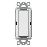 Apagador de pared Claro unipolar tipo paleta, 15 A, 120/277 V, para cargas generales de iluminación y motores, color blanco brillante