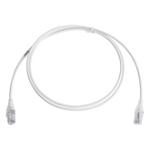 Patch Cord MC6 Modular Cat6 UTP, CM/LS0H, 1.52 Metros (5 Pies), Color Blanco, Diámetro Reducido (28AWG), Versión Bulk (Sin Empaque Individual)