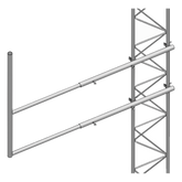 Brazo tipo "F" para tramos STZ-45G, galvanizado por inmersión caliente.