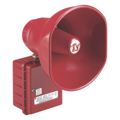 Altavoz amplificado, 30 Watts, Aprobado por CSFM y Listado contra incendios UL, 24 VCD, Color Rojo