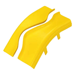 Tapa de Bajada Vertical Exterior de 45º, Para uso con Canaletas 4X4 FiberRunner™, Color Amarillo