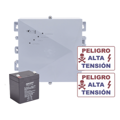 KIT de Energizador de 12,000Volts-1JOULES/2500 mts lineales de proteccion/Activado por Atenuación de voltaje,Corte de línea o Aterrizamiento de la línea/Integración a panel de Alarma.
