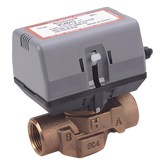 Válvula motorizada de 2 vías con actuador integrado, conexión BSPT de 3/4 pulgada, control on/off, 100-130 VCA