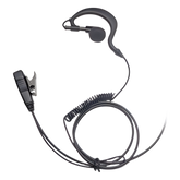 Micrófono-Audífono de Gancho Ergonómico / Cable con Resorte Reforzado con Kevlar / PTT de Solapa / Conector Multipin H02 para Hytera y Telox