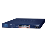 Switch No Administrable PoE+ Extender, Aislamiento VLAN de 16 Puertos Gigabit +, 2 Combo TP/SFP y Pantalla