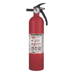 Extintor desechable multipropósito de polvo químico seco para fuegos clase A, B y C, con soporte metálico, paquete de 6 piezas de 2.5 lb
