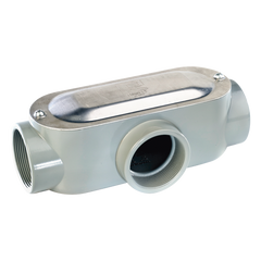 Caja Condulet tipo T de 1/2" (12.7 mm) Incluye tapa y tornillos.