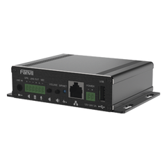 Gateway para Voceo IP/SIP, Entrada de audio (3.5mm), salida de amplificador integrado de hasta 30W, puerto USB (reproducción de MP3),