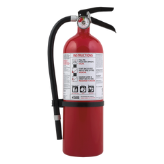Extintor desechable de polvo químico seco multipropósito de 5.5 lb para talleres y garajes, cilindro blanco