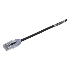 Cable de Parcheo TX6, UTP Cat6, Diámetro Reducido (28AWG), Color Negro, 0.5 Metros (1.64 Pies)