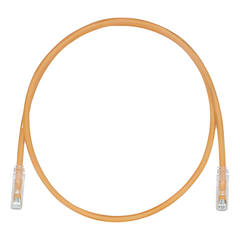 Cable de Parcheo, UTP Cat5e, Diámetro Reducido (28AWG), Color Naranja, 0.30 Metros (1 Pie)