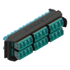 Placa Acopladora LightVerse, 12 Conectores Dúplex LC/UPC, Acepta hasta 24 Fibras Multimodo OM3 y OM4 (No Shuttered)