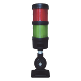 Torre LED Indicadora de estado de 2 niveles color Rojo y Verde, con Buzzer integrado a 85 dB, a 24 VCD con Montaje incluido de 60 mm de diámetro