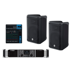 Kit Refuerzo Sonoro y Mixer | Incluye 2 Bocinas CBR10 | Amplificador PX5 | Mezclador MG10 | Ideal para PA