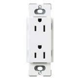 Tomacorriente dúplex 15 A 125 V de la línea Claro y Satin Colors en color Snow, para caja de pared estándar, placa se vende por separado