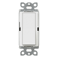 Apagador de pared Claro de 3 vías tipo paleta, 15 A, 120/277 V, para cargas generales de iluminación y motores, color blanco brillante