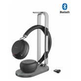 Auriculares supraaurales Yealink BH76 Plus Stereo UC Edition con base de carga/Bluetooth 5.3 con adaptador USB-C y A/Cancelación activa de ruido/Usables sobre la oreja y supraaurales