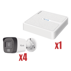 Kit IP 4Megapixel / NVR de 4 Canales con 4 Puertos PoE / 4 Cámaras IP Dual light con microfono