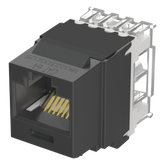 Conector Jack Estilo 110 (de Impacto), Tipo Keystone, Categoría 6A, de 8 Posiciones y 8 Cables, Color Negro