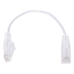 Cable de Parcheo Slim UTP Cat6 - 20 cm (7.87 Pulgadas) Blanco Diámetro Reducido (28 AWG)