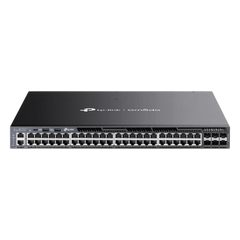 Switch L3 Gestionable Apilable / 48 Puertos Gigabit PoE+ / 6 Ranuras 10G SFP+ / Presupuesto PoE Hasta 1440W / Apilamiento Físico hasta 8 Unidades / Enrutamiento Dinámico OSPF / Gestión Cloud Omada SDN