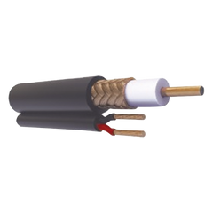 ( Venta x Metro ) Cable Coaxial RG59 Siamés, Malla de Cobre y Aluminio, Hecho en México, Optimizado para HD+ 2 Hilos Calibre 20