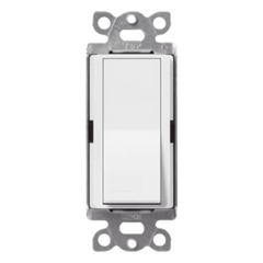 Interruptor de pared unipolar tipo paleta de 15 A, 120/277 V, para conmutación de iluminación y cargas de motor, línea Satin Colors en acabado Snow satinado