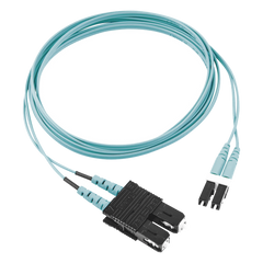 Jumper de Fibra Optica Multimodo 50/125 OM3, LC-SC Duplex, OFNR (Riser), Color Aqua, 2 Metros (6.56 Pies)