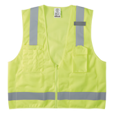 Chaleco de seguridad reflectante de alta visibilidad, mediano/grande. Con múltiples bolsillos de diferente capacidad