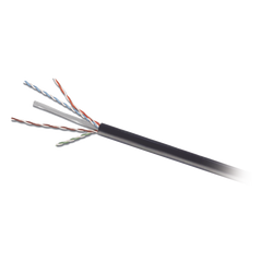Bobina de Cable UTP de 4 Pares, Para Exterior con Gel, Cat6 (23 AWG), Industrial para Climas Extremos, Enterrado Directo, Color Negro, 305 Metros (1000 Pies)