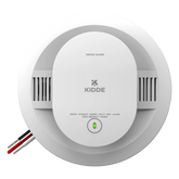 Detector de humo fotoeléctrico alámbrico 120 V CA con respaldo de baterías AA, interconexión hasta 24 dispositivos, paquete de 6