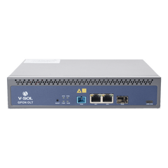 OLT de 1 puerto GPON SC/UPC + 3 puertos Uplink (2 puertos Gigabit Ethernet + 1 puerto SFP/SFP+), Fuente de alimentación redundante AC/DC , hasta 128 ONUS