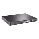 Switch L2+ Omada PoE+ / 24 Puertos PoE+ 10/100/1000 Mbps / 4 Puertos SFP 1G / 2 Puertos Consola (RJ45 y microUSB) / Administración Centralizada Omada o Stand-Alone / Multicast IGMP / Calidad de Servicio / Presupuesto PoE 384W / Montaje en Rack